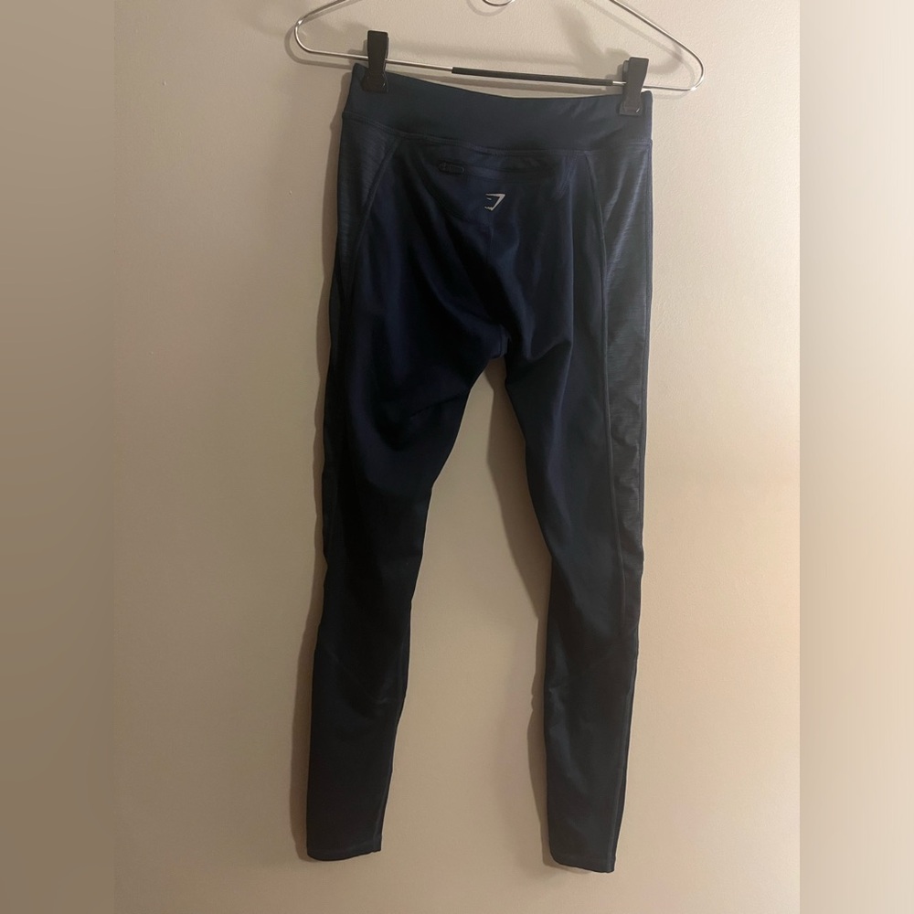 GymShark blue and gray rear zip contour leggings size extra small - Picture 6 of 8